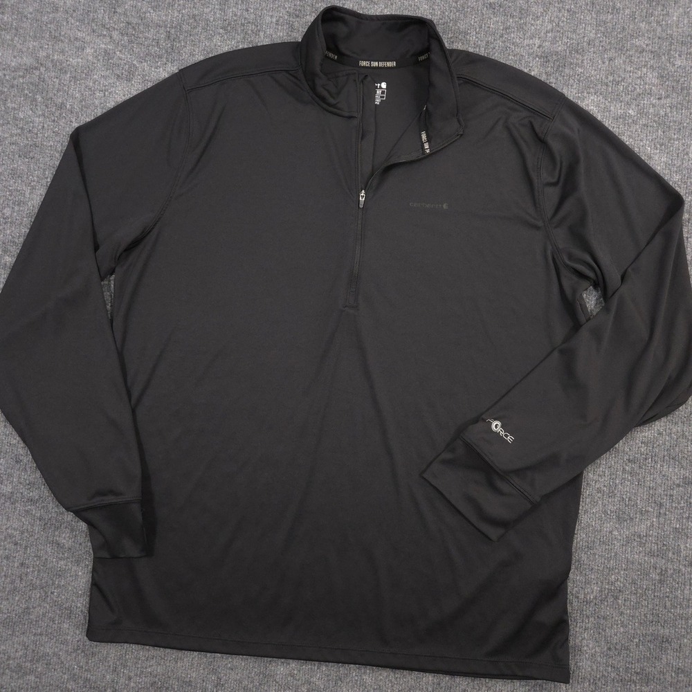 Carhartt Force Sun Defender Half Zip Mens XL Black Relaxed Performance Pullover